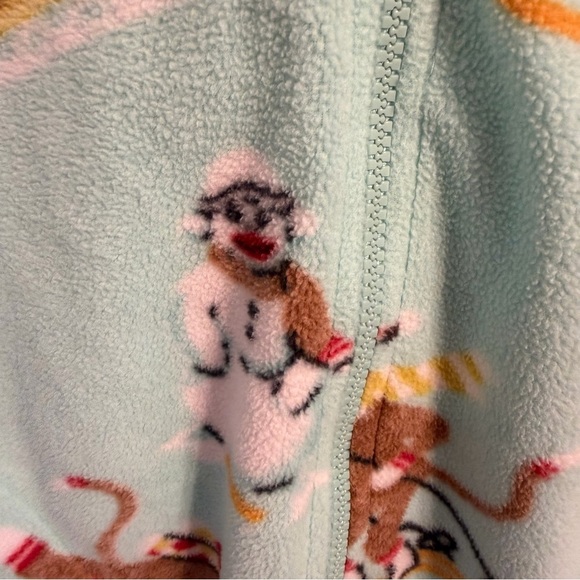 Nick & Nora Sock Monkey Cozy Novelty Fleece Pajama Winter Lounge Wear Size Small - Picture 7 of 10